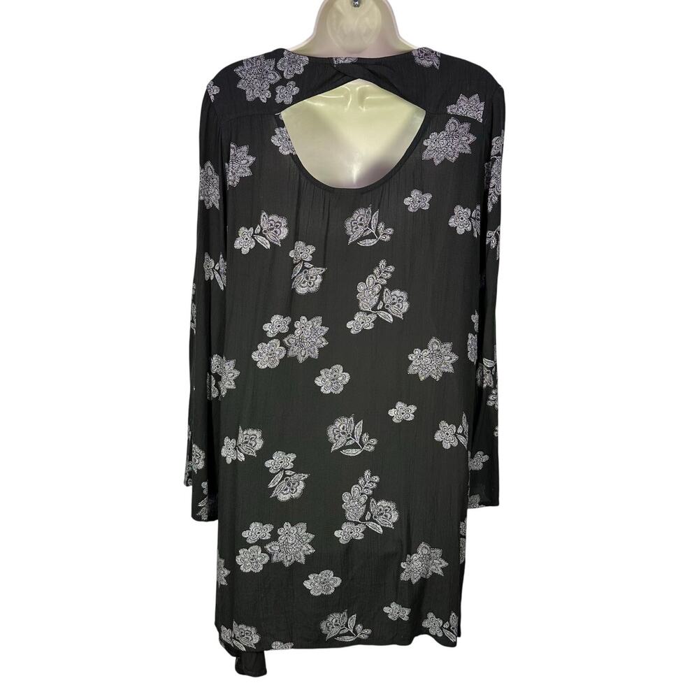 Vintage Y2k Mossimo medium dress black floral whimsygoth fairy cottage romantic - Picture 4 of 10